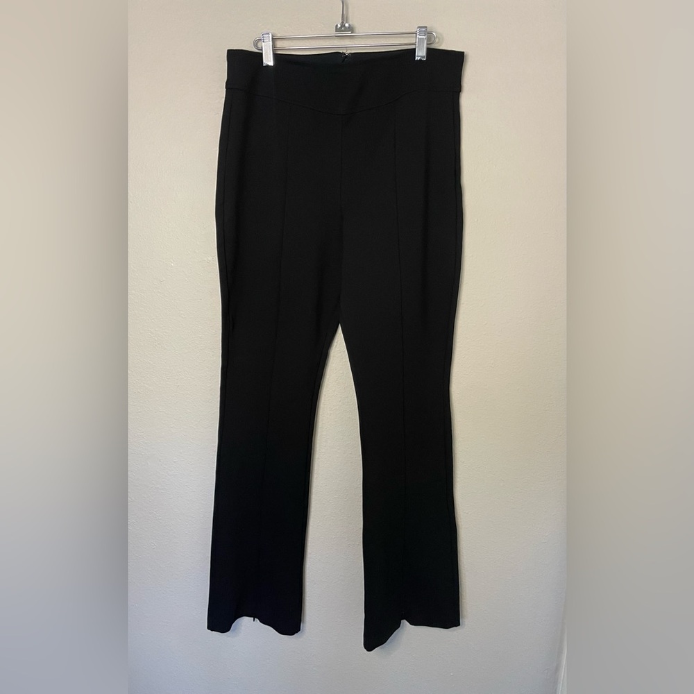 J. Crew Mario Bellucci Flare Pants Womens Black L Zippered Bell Bottom High Rise